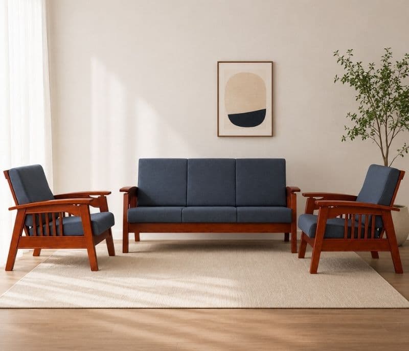 Bolivia Sofa 3+1+1 Seater Solid Rubber Wood (ZAM) (OWD)