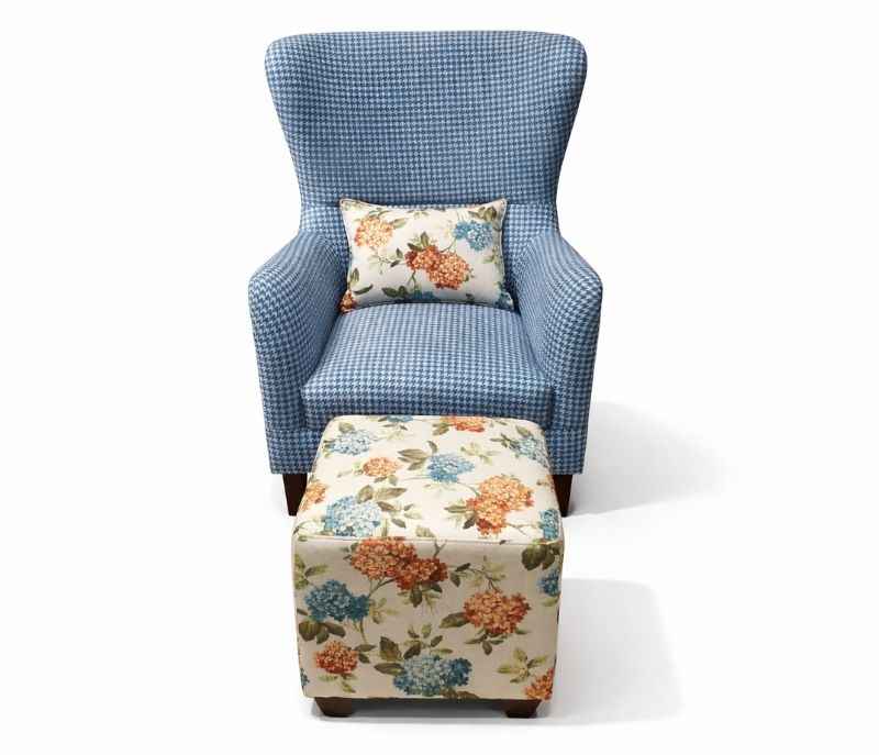 Image 8 for Wing Chair+Ottoman Velvet Fabric