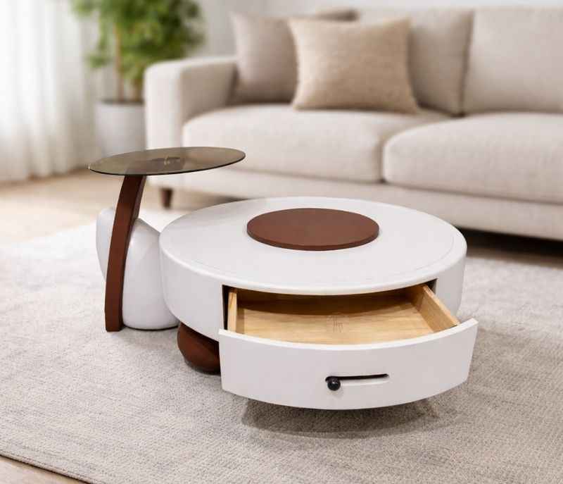 Image 1 for Center Table 1069 Wood Top With Storage (HYD)