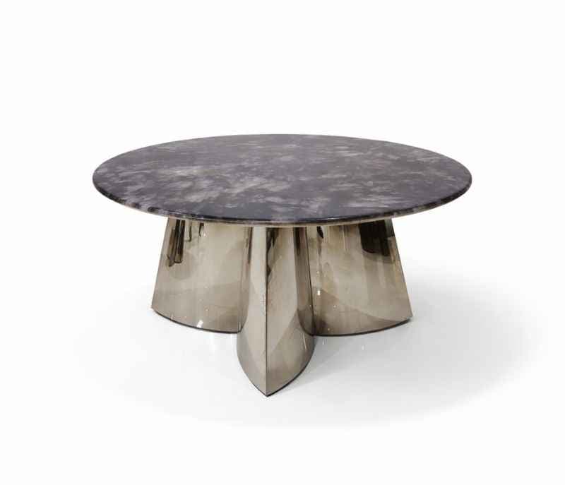 Image 4 for 287 Centre Table Marble Top and down titanium metal base (HYD)