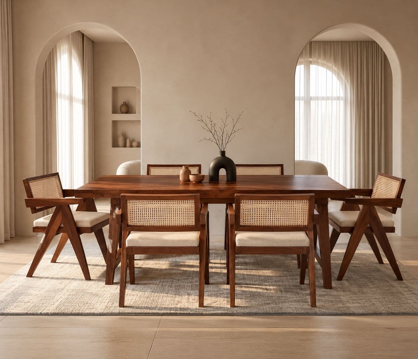 Image 3 for Roma 6 Seater Dining Set With Sheesham Wood (EC)(HYD)