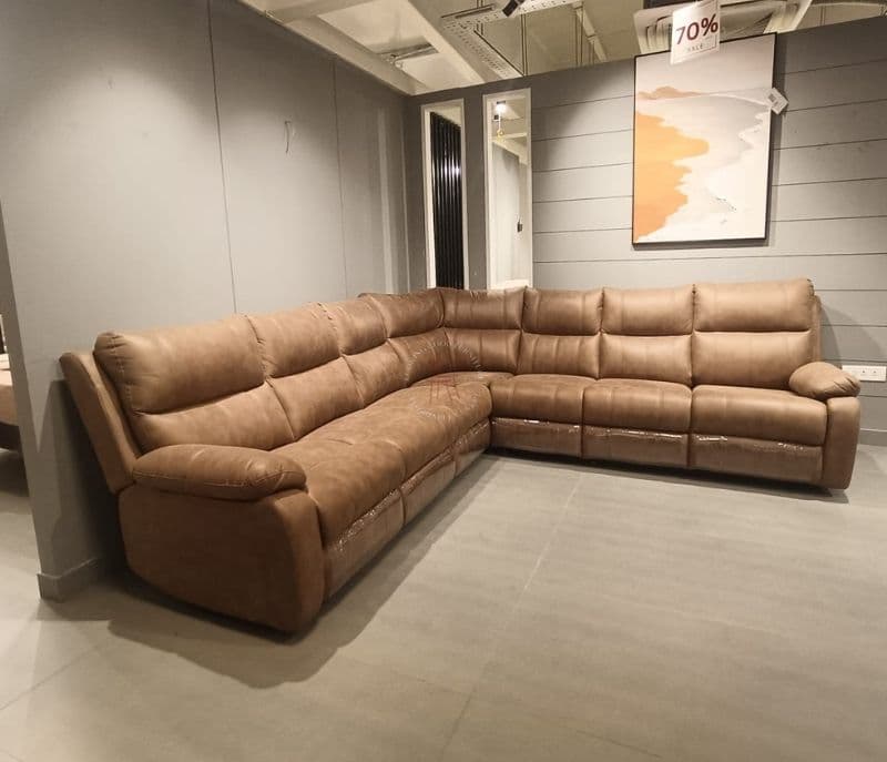 Image 2 for New Model Astra L-Shape Recliner Micro Sauede Fabric