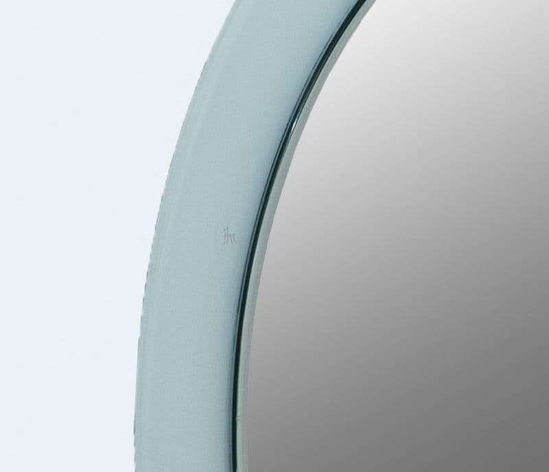 Image 2 for Ignazio Mirror with Black Silver Round Laquer Glass and White LED light