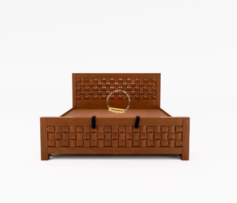 Image 3 for Chocolate King Sized Cot With Hydraulic Storage (Block Board, Chocolate Brown)