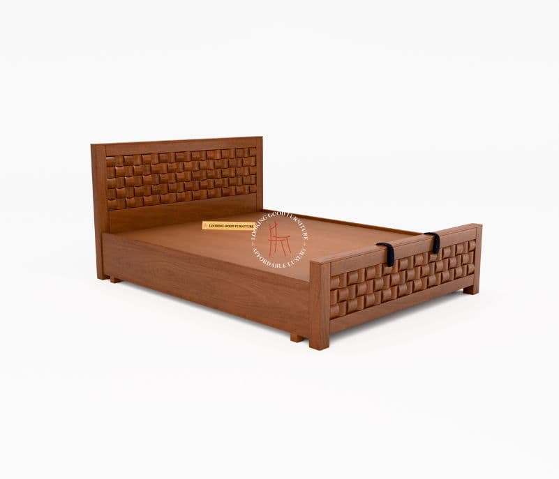 Image 2 for Chocolate King Sized Cot With Hydraulic Storage (Block Board, Chocolate Brown)