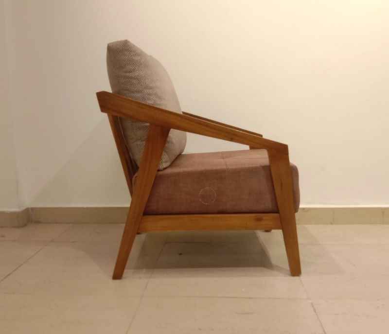 Image 13 for Ghana Teak 3+2+1 Seater Sofa Suede Fabric (SKN)