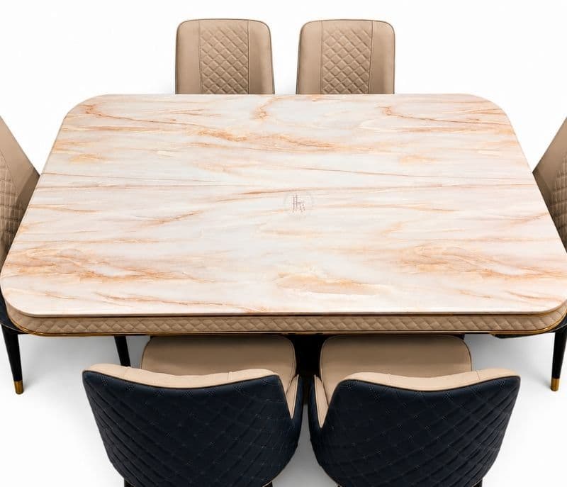 Image 11 for C143/414-5 Beige Blue 1+6 Seater Marble Top