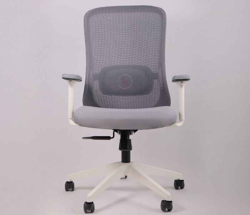 Image 2 for Hawk MB Grey White Ergonomic High-Back Mesh Office Chair Adjustable Height Revolving Study Work from Home Chair Computer Desk Chair Back Lumbar Support Ergonomic Chair Tilting Arm Support