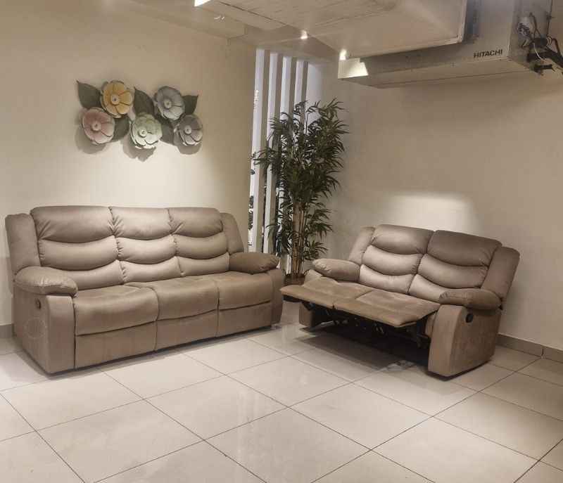 Image 7 for JHR195 - 59929 3+2 Manual Recliner Velvet Suede Fabric (SKN)