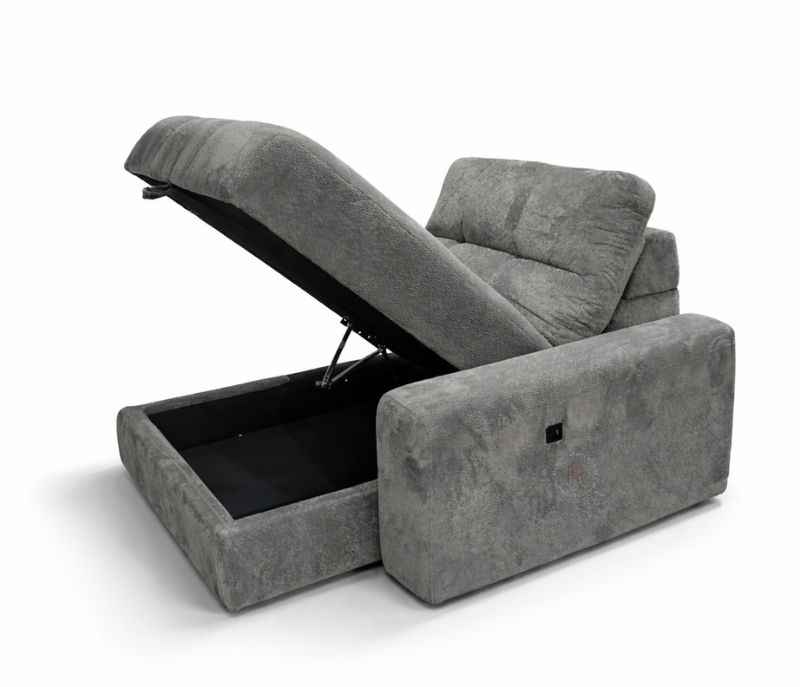 Image 15 for 80552 Electric Slider 3+ Lounger Velvet Suede Fabric (BS-CP)
