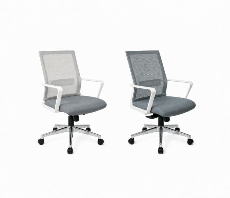 Image 3 for Deluxe White And Grey Office Chair (PM)