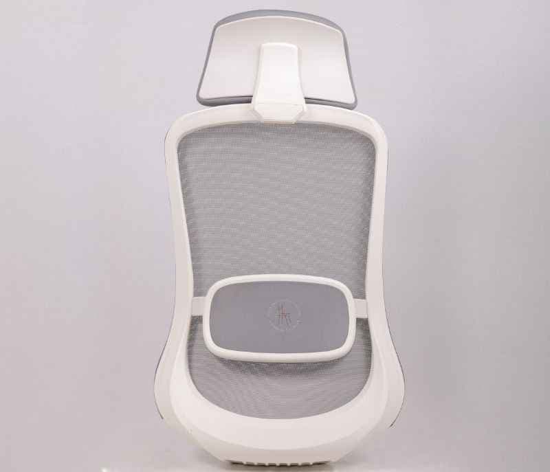 Image 11 for Hawk HB Grey White Ergonomic High-Back Mesh Office Chair Adjustable Height Revolving Study Work from Home Chair Computer Desk Chair Back Lumbar Support Ergonomic Chair Tilting Arm Support