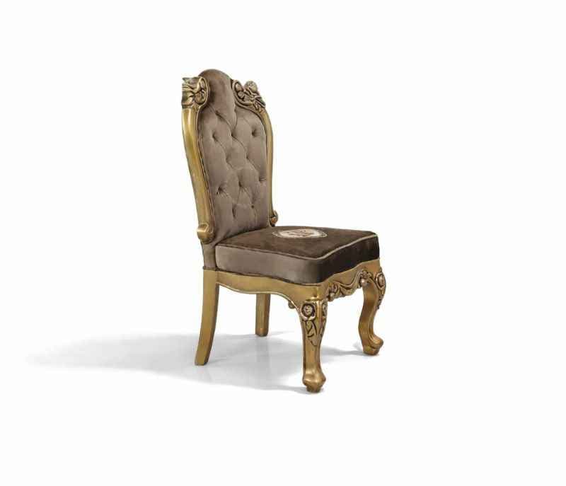 Image 5 for OPAL 6 Seater Marble Dining Set with Royal Metal Carving (WH) (OWD)