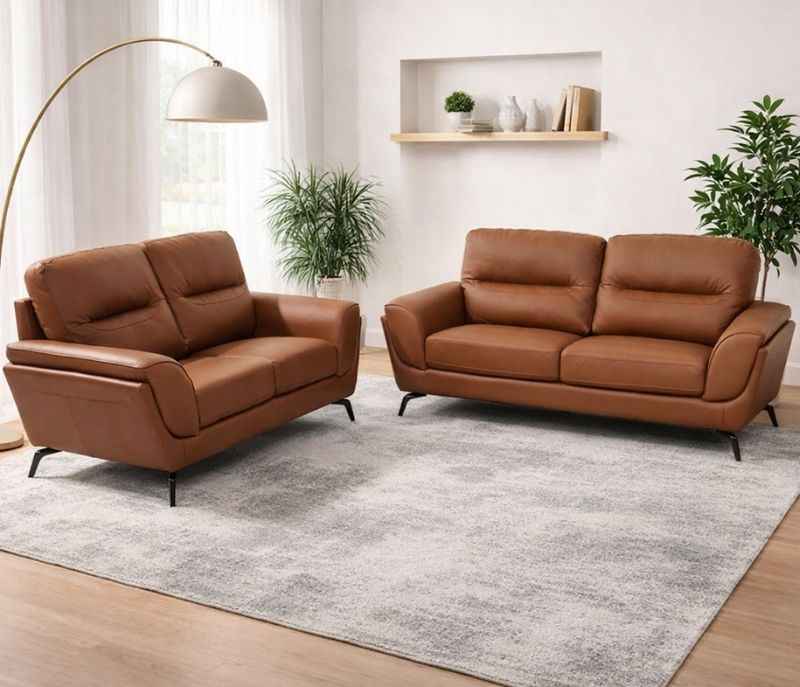 Image 1 for JH 317 Sofa (Tan) 3+2 Seater Body Touch Leather