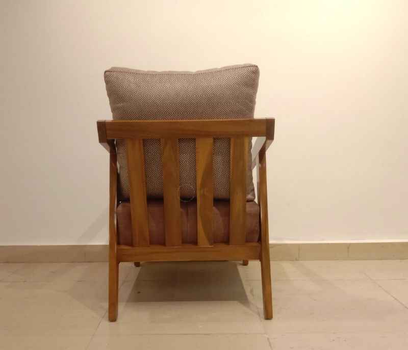 Image 14 for Ghana Teak 3+2+1 Seater Sofa Suede Fabric (SKN)
