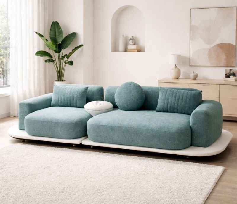 Image 3 for Sofa Sierra 3+1+1 Seater Solid Miranda Wood With Suede Fabric Upholster (HYD)