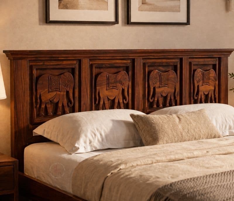Image 2 for Tusker Sheesham Cot Premium Solid Sheesham Wood Honey Finish (SCV _PKU)