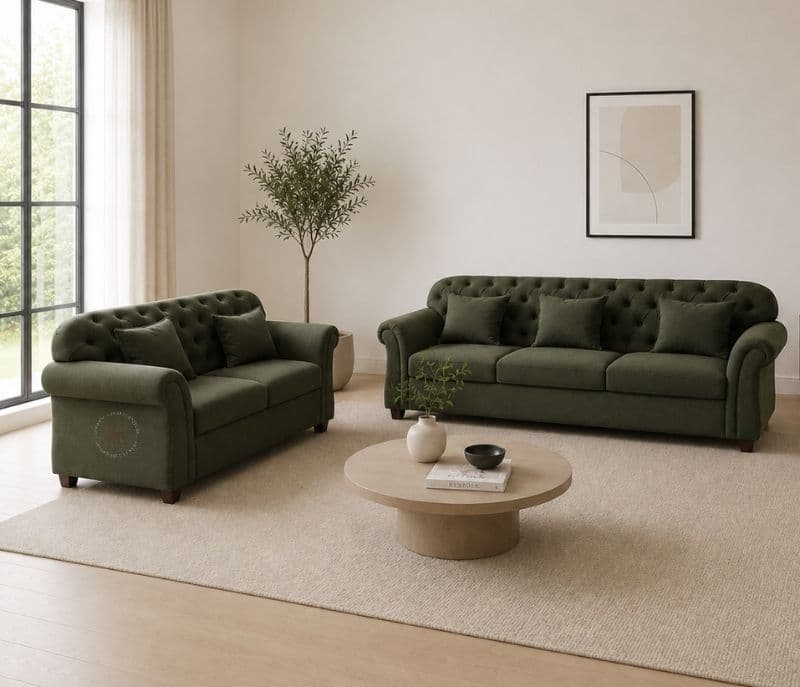 Image 1 for Chester Sofa Set 3+2 Seater Mecro Fabric (HYD)
