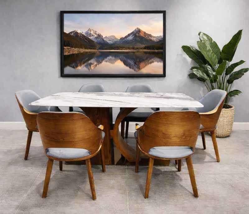 Image 3 for Dining Table Marble Top SY09+Base 656+DC 2136 1+6 Seater (HYD OTD)