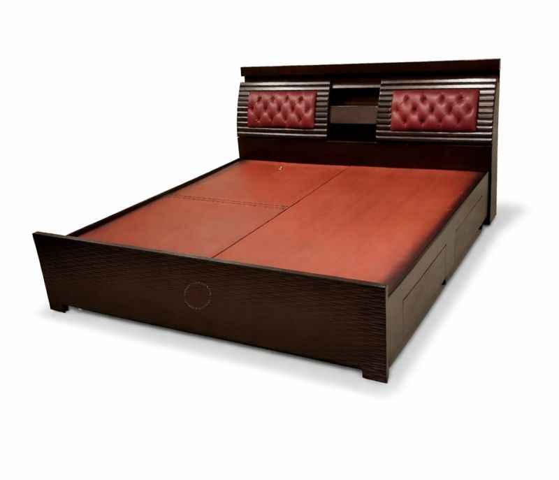 Image 6 for Bahubali King Sized Bed with Bed Box and Drawer Storage (Block Board, Brown)(BS-BTM)(WF)(BS- BSK)