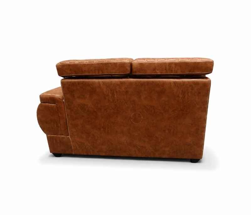 Image 12 for Bugati L-Shape Collection Sofa 2+1+C+2+CT+2 Puffy Micro Suede Fabric (Brown) (EC)