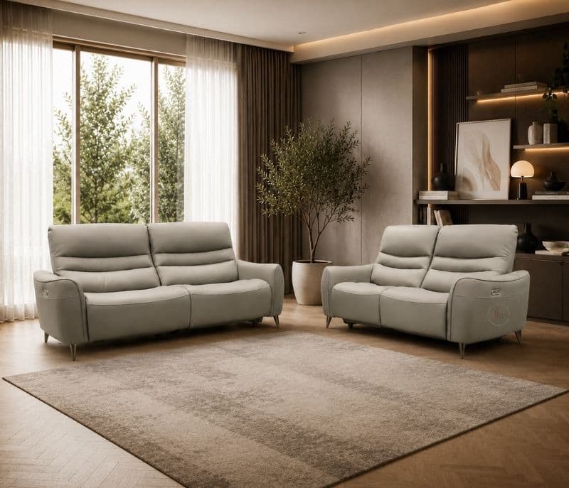 Image 1 for 6655 Electric Recliner 3+2 Leather Half