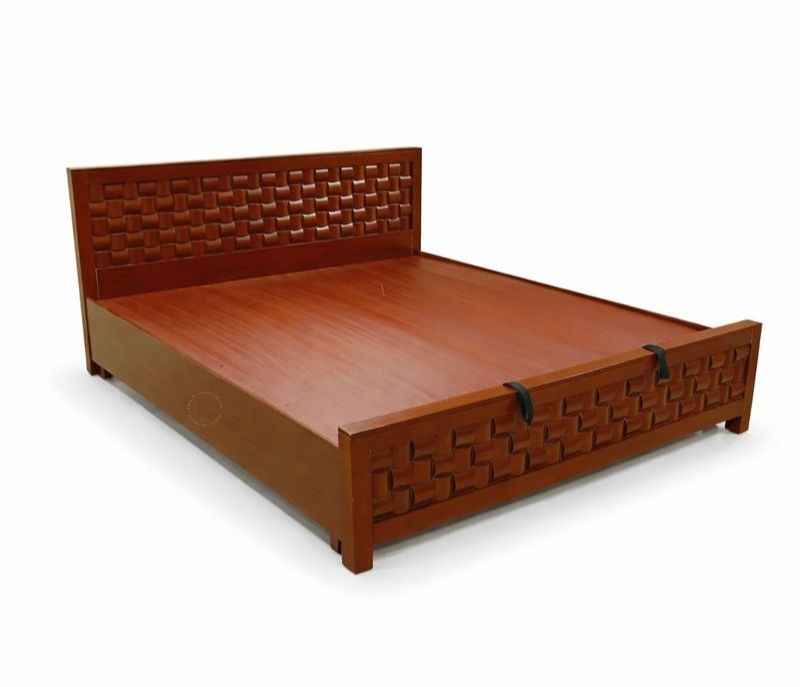 Image 8 for SK Chocolate King Size Bed With Hydraulic Storage (Block Board, Chocolate Brown) (BS-KORA)