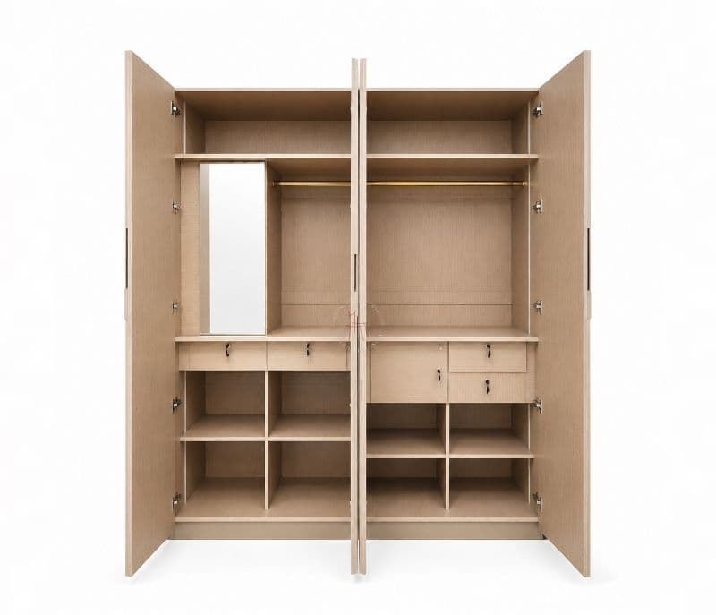 Image 4 for 21004 Bedroom Set King Size Hydraulic Bed 2 Bed Side Tables & Wardrobe (WF)