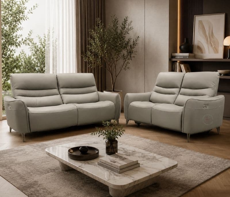 Image 7 for 6655 Electric Recliner 3+2 Leather Half