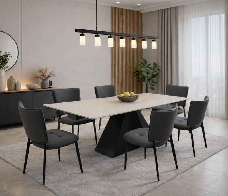 1901/0028 6 seater Dining Table (DHS)(BWD)