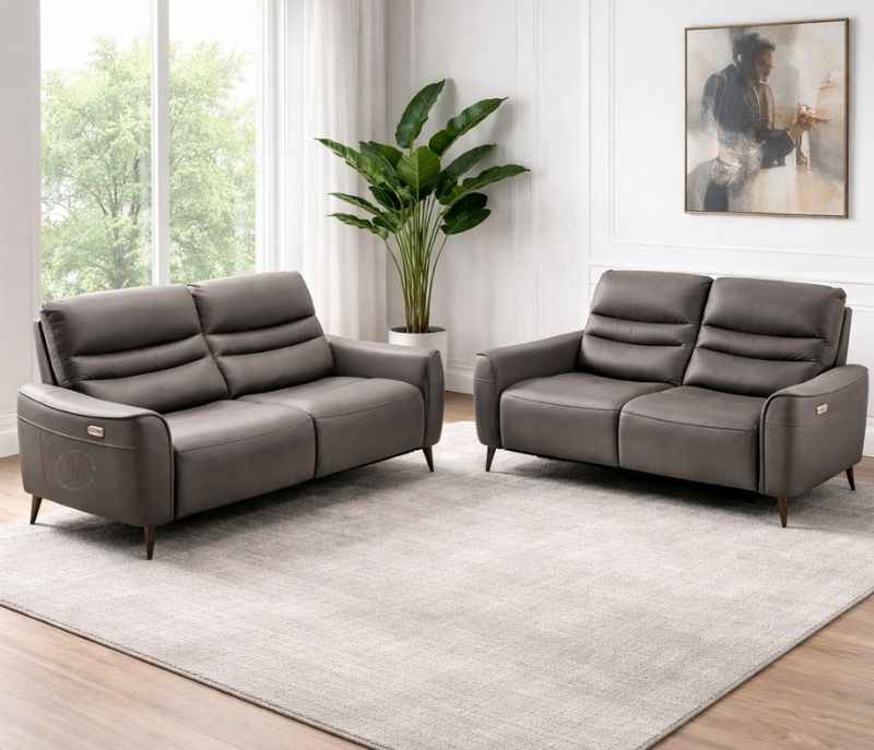 6655 3 + 2 Seater Power Recliners Pure Leather (SKN OTD)