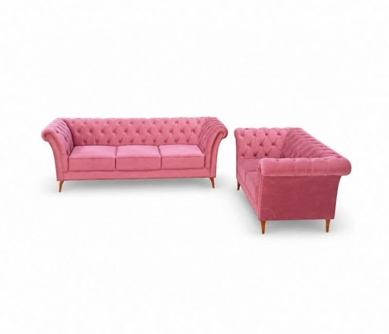 Image 7 for Chester sofa 3+2+1 Seater Velvet Fabric (BWD)