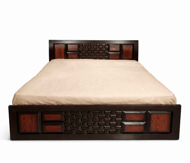 Image 2 for Malta Queen Sized Bed with Bed Box and Drawer Storage (Block Board, Brown) (EC)(BSK)