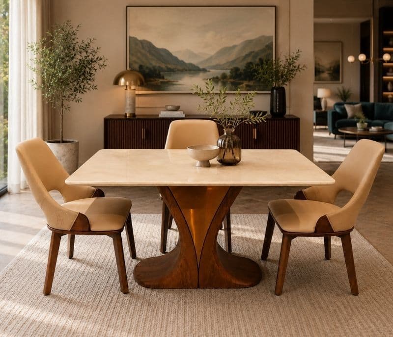 Image 3 for Dining Table 4+1 - 102/2513 Marble Top (CP)