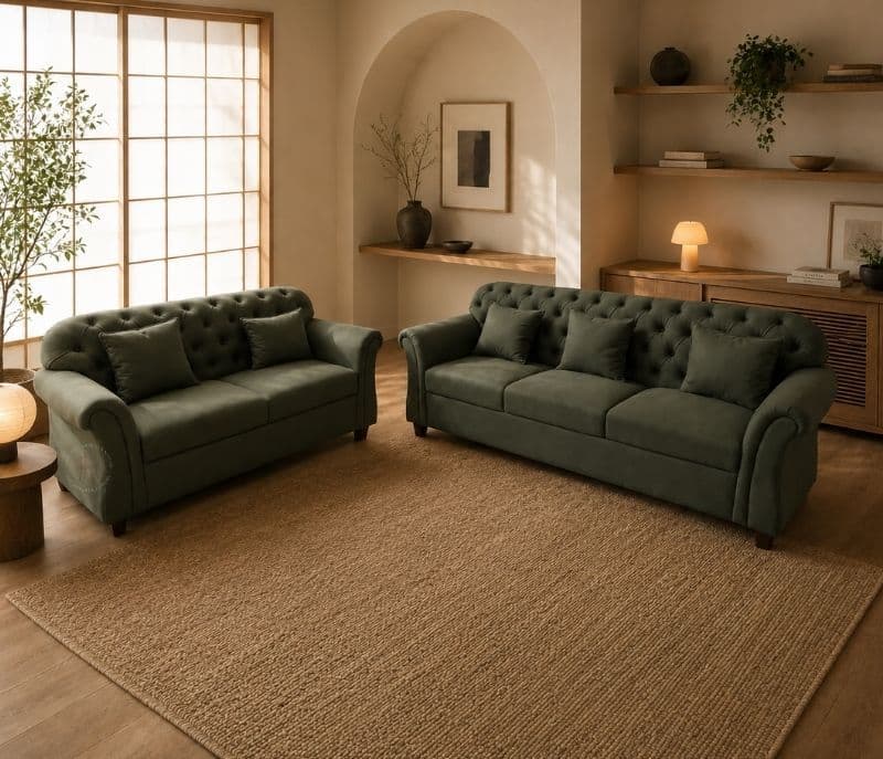 Image 2 for Chester Sofa Set 3+2 Seater Mecro Fabric (HYD)