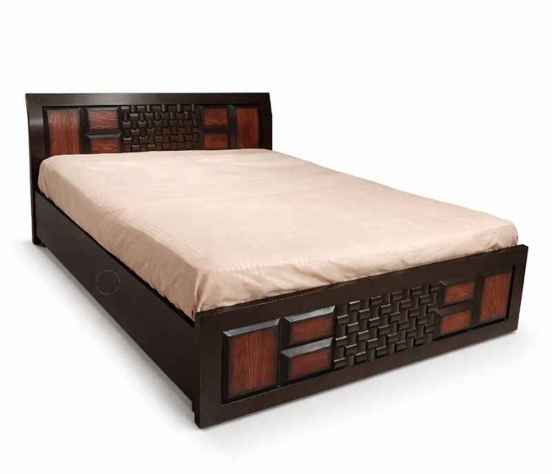 Image 3 for Malta Queen Sized Bed with Bed Box and Drawer Storage (Block Board, Brown) (EC)(BSK)