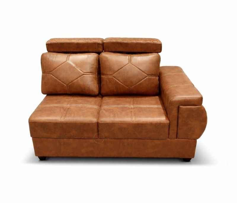 Image 9 for Bugati L-Shape Collection Sofa 2+1+C+2+CT+2 Puffy Micro Suede Fabric (Brown) (EC)