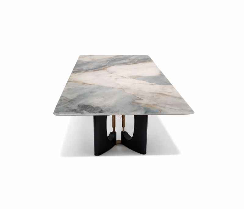 Image 13 for DT T67+C56+DINING CHAIR ZL078 Marble Top Base With Ash Wood Metal Support 1+8 Seater