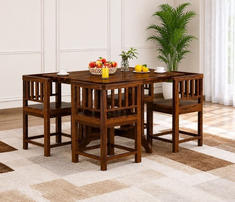 Image 1 for Vitaly Solid Sheesham Wood Dining Set (APT_PKU)