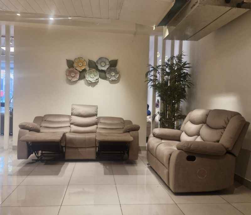 Image 9 for JHR195 - 59929 3+2 Manual Recliner Velvet Suede Fabric (SKN)