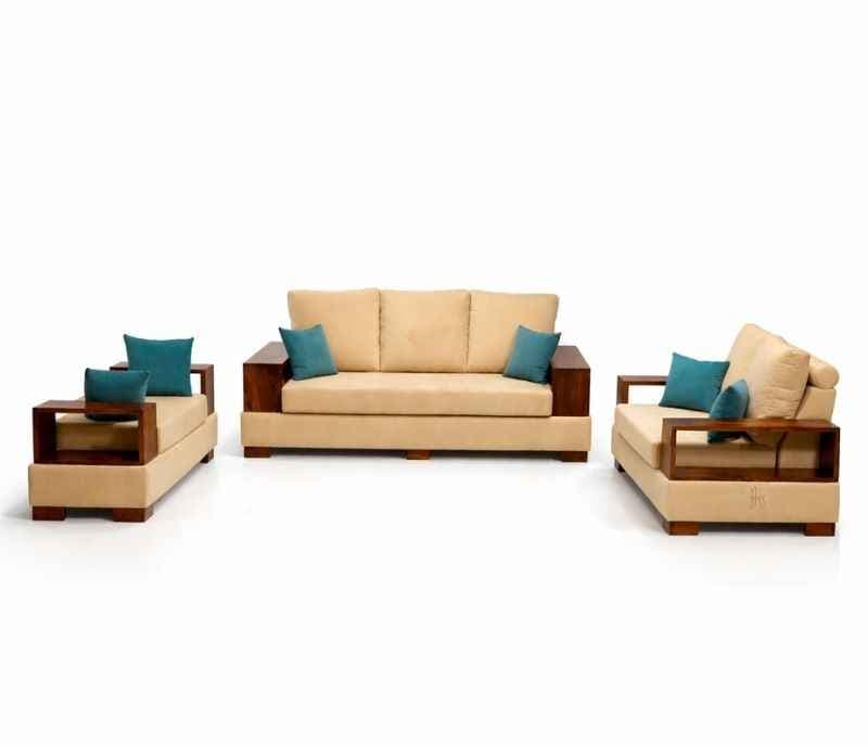 Image 3 for Box 3+2 Living Sofa Set with Divider Suede Velvet Fabric (BSK)(HYD)(WF)