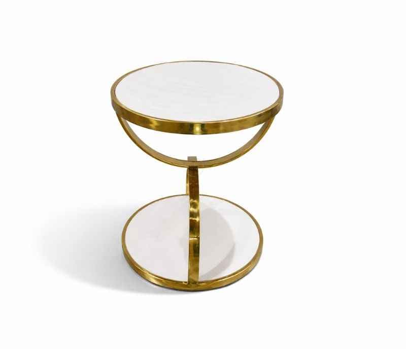 Image 2 for Corner Table 40 Gold Ceramic And Base PVD Gold (HYD)