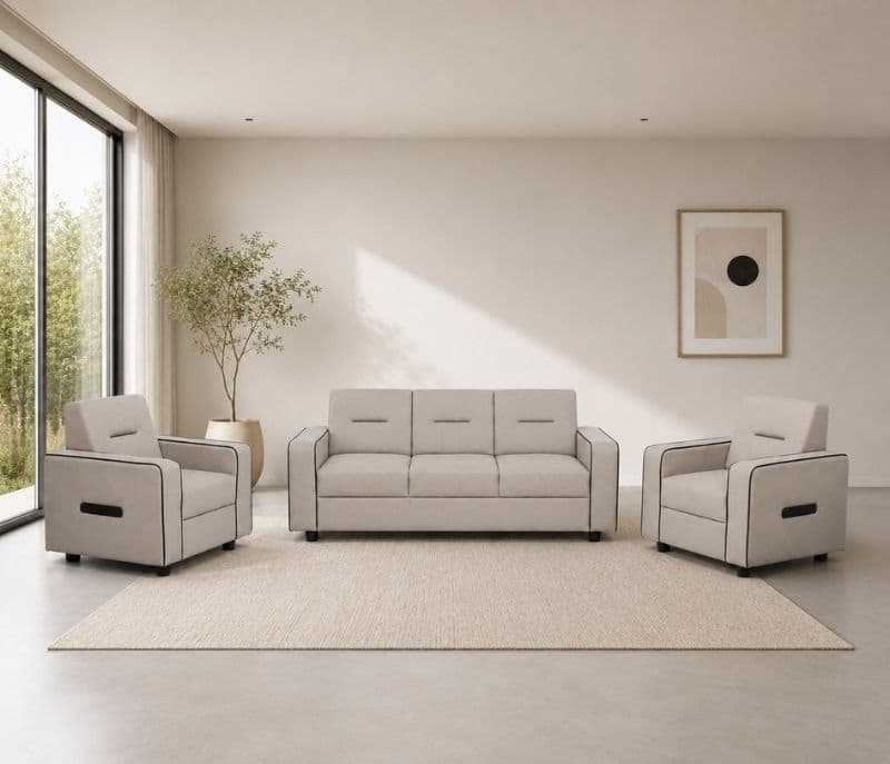 Greenland Sofa 3+1+1 Seater Solid Neem Wood (ZAM) (OWD)