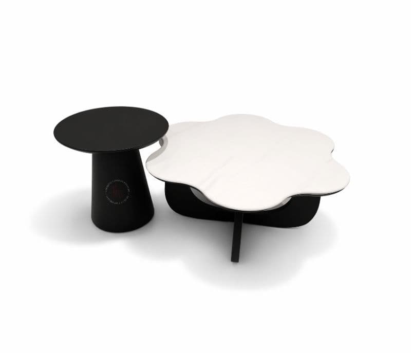 Image 3 for Centre Table 9002 Corner Table Marble Top With Ash Wood With Wooden Corner Table (HYD)(CP)