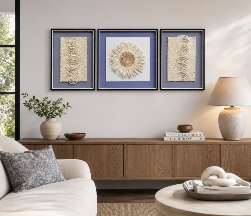 Image 1 for Ivory Ripple Trio Wall Art