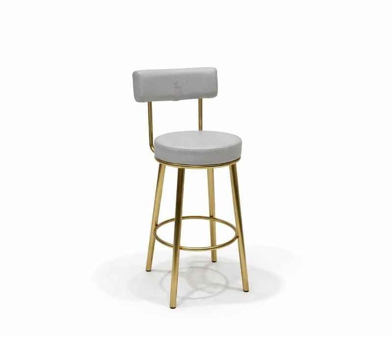 Image 2 for New Round Gold Bar Stool (PM)