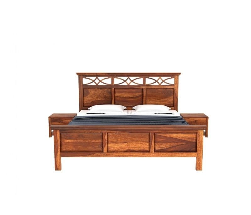 Image 4 for Martha Sheesham Cot Premium Solid Sheesham Wood Honey Finish (SCV _PKU)