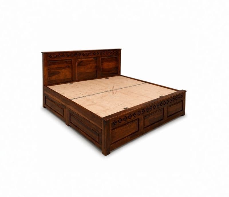 Image 5 for Rudolf King Size Box strorage Shesham Wood Storage Premium Solid Sheesham Wood Honey Finish (WF)(EC)