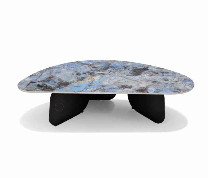 Image 3 for AH2460 Centre Table Ceramic Top And Black Metal Base (HYD)