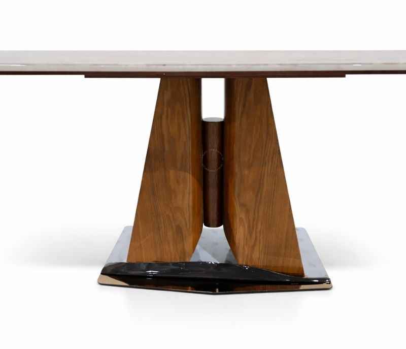 Image 10 for 689 6 Seater Imported Marble Dining Set with Premium Leatherette Upholstery (WH)
